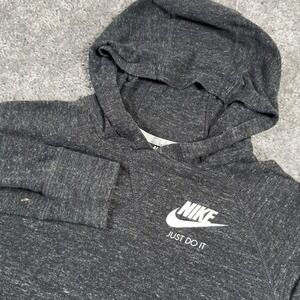 Nike Pullover Hoodie Womens Large Heather Charcoal Long Sleeve Sweatshirt *READ*